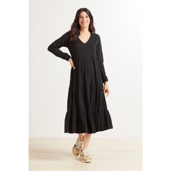 Z SUPPLY NWT Evereve Bailey Tiered Dress in Black // XS - Picture 1 of 8